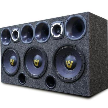 Imagem de Caixa Medio Grave Corneteira 1200w 3 Woofer Driver Tweeter - OESTESOM