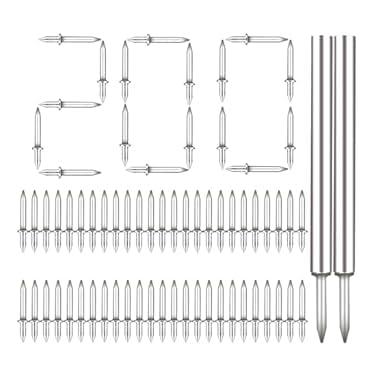 Imagem de 200 peças de pregos de rodapé sem costura, parafuso de cabeça dupla, linha de rodapé, pregos de segurança invisíveis especiais com ferramenta de manga parafuso sem costura para móveis sólidos