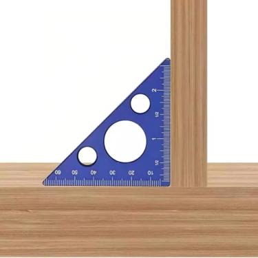 Imagem de 1 régua Esquadro de liga de alumínio anodizado, calibre de ângulo reto fosco de 45/90 graus para marcenaria, ferramenta de medição durável e de precisão (68 mm x 94 mm)