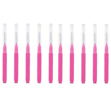 Imagem de Conjunto de 10 pincéis de sobrancelha micro com tampa, multifuncional, micro pente de cílios para extensões de sobrancelha, ferramentas de maquiagem