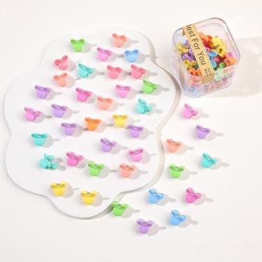 Imagem de 40 peças de grampos de cabelo para mulheres – Presilhas em forma de mini Mickey, garras pequenas coloridas fofas para penteados grossos finos médios finos, acessórios de cabelo de plástico durável