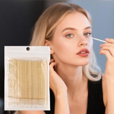 Imagem de 100 pincéis microaplicadores descartáveis para extensão de cílios Microswab para varinhas de rímel para ferramentas de remoção de cílios (ouro cristal)