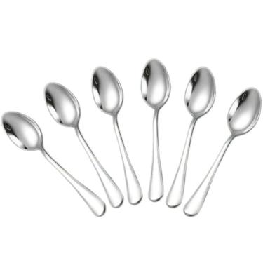 Imagem de Conjunto de colheres de jantar, colheres de aço inoxidável, colher de sopa de metal durável para casa, restaurante, 6 peças