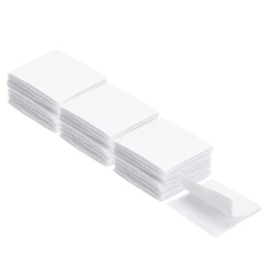 Imagem de Generic 24 conjuntos de tiras de gancho e laço com adesivo 5 x 5 cm fita dupla face gancho e laço de nylon autoadesivo para carro de escritório em casa, branco