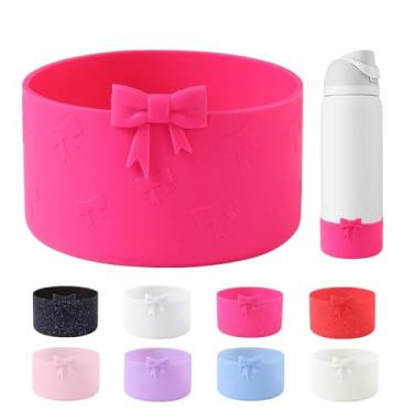 Imagem de Bota de silicone Bow para garrafa de água Owala 947 ml, capa protetora antiderrapante para garrafas de água de aço inoxidável FreeSip, Twist e Flip - Rosa