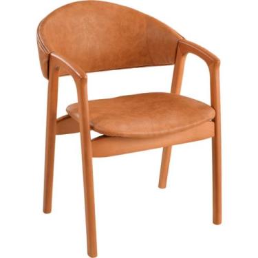 Imagem de Cadeira Pietra Com Braço Madeira Maciça - Refinatto, Amêndoa