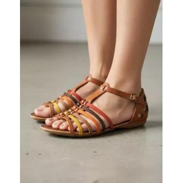 Imagem de Sandalia Rasteira Em Couro Whisk Color 1310 - Flor d'couro, 37