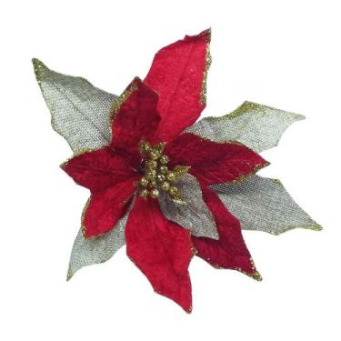 Imagem de Enefeite decorativo flor 25cm - Niazitex, VERMELHO