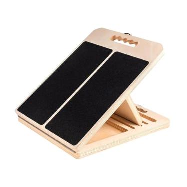 Imagem de YIJU Prancha inclinada de madeira com 5 níveis de ajuste, equipamento de treino profissional para academia em casa, prancha inclinada para alongamento de