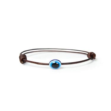 Imagem de GENIQUE Pulseira de couro com olho turco para mulheres, homens, pulseira vermelha ajustável para proteção, amuleto de pulseira vermelha, Free Size, Couro Vidro, Sem Pedra Preciosa