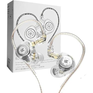 Imagem de Fone de Ouvido KZX EDX Pro Fone com fio intra-auricular retorno música 1DD HiFi Deep Bass 10mm Dynamic Driver Over Ear Headset com cabo destacável Som Qualidade Premium - Cor (Sem Microfone, Cristal)