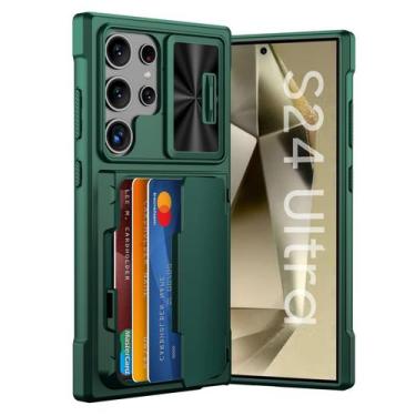 Imagem de Capa tipo carteira GooseBox Samsung Galaxy S24 Ultra 6,8" verde escuro