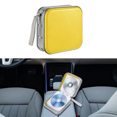 Imagem de Kutyun Capa de CD, suporte de CD para carro, capa de DVD de plástico rígido com capacidade 48, organizador universal de CDs, carteira, armazenamento de DVD, acessórios interiores de carro adequados