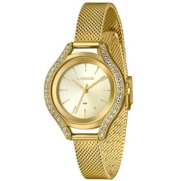 Imagem de Relógio Lince Feminino Ref: Lrgm059l36 C1kx Casual Mesh Dourado