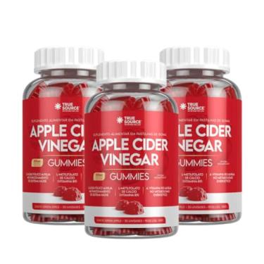 Imagem de 3x Gummies Apple Cider Vinegar Metilfolato True Source 30 Gomas - Maçã Verde