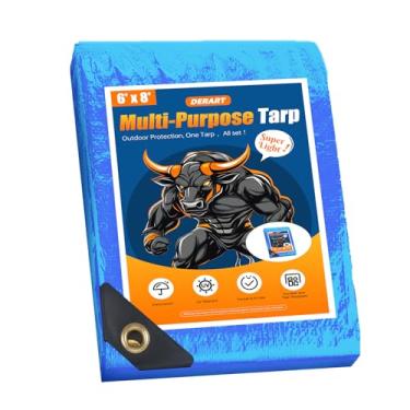 Imagem de DERART Lona azul impermeável - capa ultraleve resistente a UV para acampamento, carro, barco - 1,8 x 2,4 m