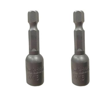 Imagem de Kit 2 Bit Soquete Canhão Magnético Makita 5-16 1-4x50mm E-01862 – Resistente E Profissional