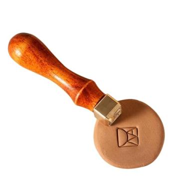 Imagem de Carimbo de cerâmica personalizado com nome carimbos de argila personalizados para cerâmica latão com seu logotipo para ceramistas e artesãos assinatura (3,5 cm)