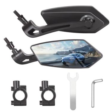 Imagem de MAIYIS Espelho de bicicleta para guidão – 2 peças HD ajustável 360° e espelho retrovisor giratório seguro, fácil instalação, adequado para mountain bikes, e-bike, bicicleta, scooter, motocicleta