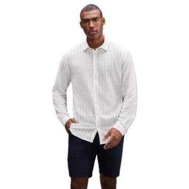 Imagem de Camisa Linho Listrada Cascais Reserva-Masculino