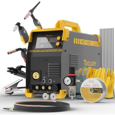 Imagem de TOOLIOM Mig/Tig/Cut/Stick Welder 5 Em 1 Máquina De Solda Multiprocesso 110/220V Máquina De Solda De Alumínio De Dupla Voltagem Compatível Com Pistola De Carretel
