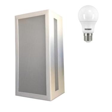 Imagem de Arandela Metaldomado Box Rasgo Lateral e Lâmpada LED Bulbo 4000K, Neut
