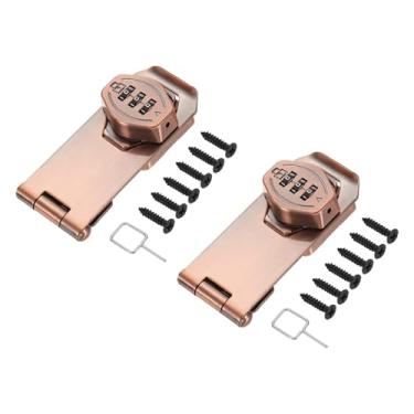 Imagem de PATIKIL Fechadura de combinação de armário sem chave, 10 cm, 2 peças, liga de zinco, 3 dígitos, botão de torção, trava de ferrolho para armários, armário, gaveta, armário de cozinha ao ar livre