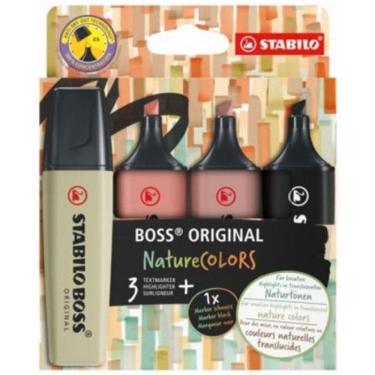 Imagem de Pincel Marca Texto Boss Nature Colors 5.7409 4 Cores Stabilo