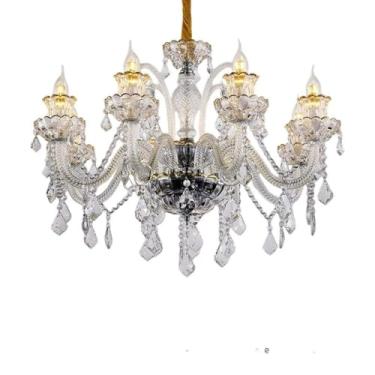 Imagem de Luminária pendente estilo americano antigo e minimalista - Design rústico em vidro com proteção para os olhos | para sala de estar, sala de jantar, quarto e suíte (6 lâmpadas)