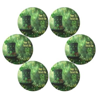 Imagem de ATTX Jogo americano de chapéu de São Patrício para mesa de jantar, jogo americano de decoração do dia de São Patrício, tapetes para mesa de cozinha para 6#315