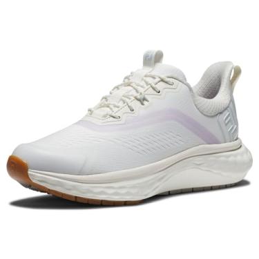 Imagem de FootJoy Tênis de golfe feminino Fj Quantum, Creme/roxo/azul, 38