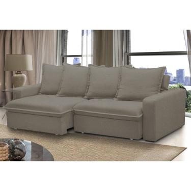 Imagem de Sofá Retrátil e Reclinável 3 Lugares 215cm Molas Espirais e Molas Ensacadas Vicenza Castor