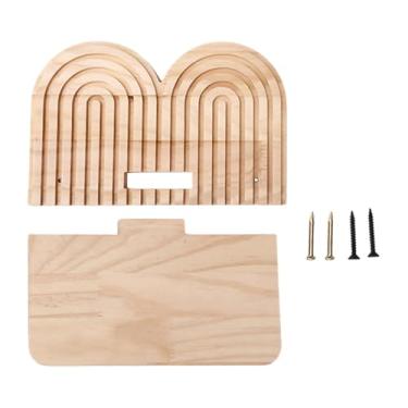 Imagem de Fxzqgnh Prateleira de Parede Boêmia em Madeira Flutuante, Decoração de Parede, Suporte para Guardar Objetos Pequenos, para Sala de Estar, Casa, Style B, Tamanho real