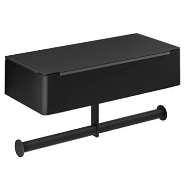 Imagem de Greensen Porta-Rolo de Higiênico, Suporte de Aço Inoxidável Montado na Parede Com Caixa de Armazenamento para Lenços, para Banheiro Pia Bancada (Moldura longa de papel duplo para enrolar modelo B)