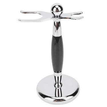 Imagem de Brrnoo Segurança Suporte para Barbeadores Com Suporte para Escova, Suporte para Barbear de Metal Resistente para Homens, Aberturas Extra Largas, Cabe na Maioria Dos Pincéis e Todos Os (BLUE)