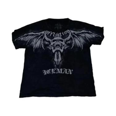 Imagem de Camiseta Oversized Retro Punk Hip Hop Masculina Com Estampa Gráfica Do