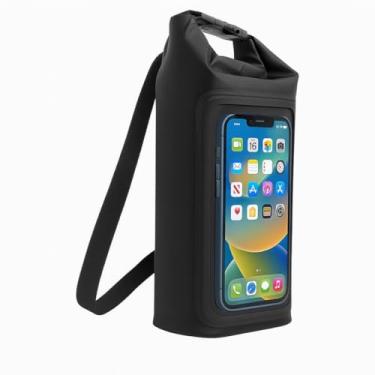 Imagem de Saco Estanque Impermeável 2L com Visor Touch para Celular Bolsa Dry Bag Praia Mergulho Piscina Trilha Caiaque (Preto)
