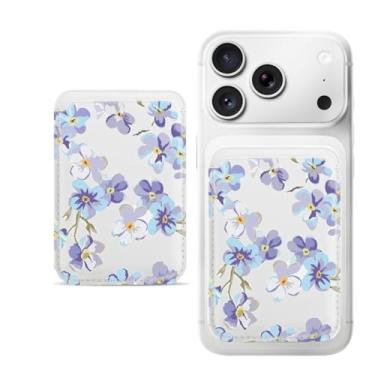 Imagem de Suporte de cartão magnético para iPhone, capa fina de couro PU, capa traseira para cartão, acessório de telefone fofo