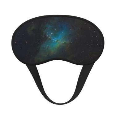 Imagem de Máscara de dormir blackout com estampa verde galáxia, máscara para os olhos, leve, macia, para dormir, meditação, viagem, ioga