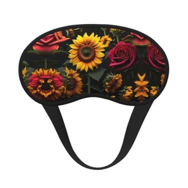 Imagem de Máscara de dormir blackout com estampa de rosa de girassol, máscara para os olhos, leve, macia, para dormir, meditação, viagem, ioga