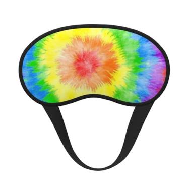 Imagem de Máscara de dormir blackout com estampa tie dye máscara para os olhos com luz macia para dormir meditação viagem ioga