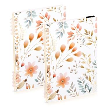 Imagem de Burbuja Cadernos Meadow Flowers, papel pautado universitário A5 com 60 folhas, fichário para escritório, 2 unidades