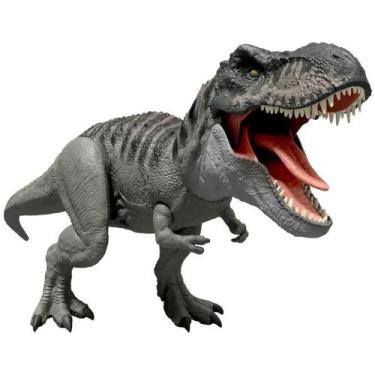 Imagem de Boneco T-REX Jurassic WORLD Rebirth com SOM, LUZ e Movimento de Mordid