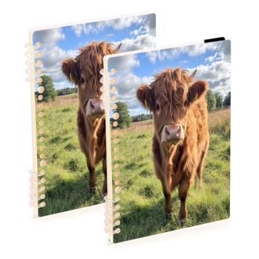 Imagem de Burbuja Cadernos com nome, papel pautado universitário A5 com 60 folhas, fichário para escritório, 2 unidades