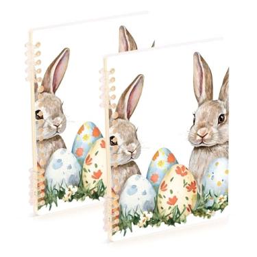 Imagem de Burbuja Cadernos com nome, papel pautado universitário A5 com 60 folhas, fichário para escritório, 2 unidades