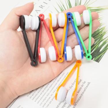 Imagem de 10 peças mini limpador de óculos portátil clipe de pano ferramenta de limpeza de lente prática para óculos sem arranhões pano de microfibra limpador de óculos escova macia para uso diário e viagens