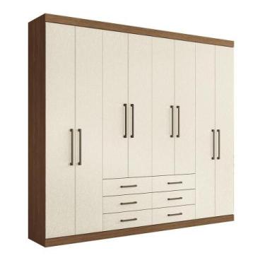 Imagem de Guarda Roupa 8 Portas 6 Gavetas Havana Master Santos Andirá Jatoba/are