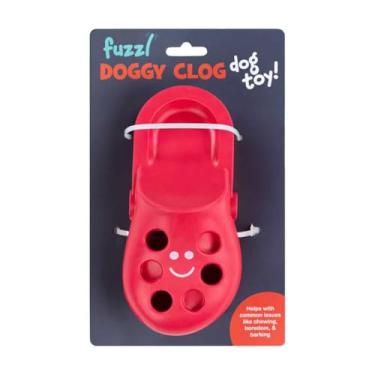 Imagem de Fuzzl Brinquedo de mastigar de borracha natural para cães – Alimentador de enriquecimento interativo durável – ecológico, não tóxico e seguro para lava-louças – vermelho