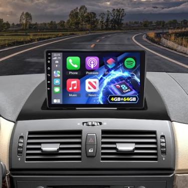Imagem de [2+64] Rádio automotivo para BMW X3 E83 2004-2012, tela sensível ao toque Volxcereo 9 polegadas estéreo com Carplay/Android Auto, GPS/WiFi/Bluetooth/SWC/FM/RDS/EQ áudio/câmera de reserva
