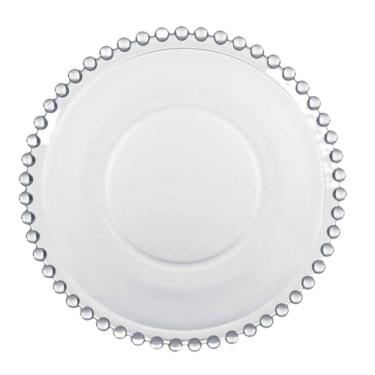 Imagem de Jogo 2 Prato Raso De Cristal Wolff Pearl Clear Bolinha Transparente 27cm